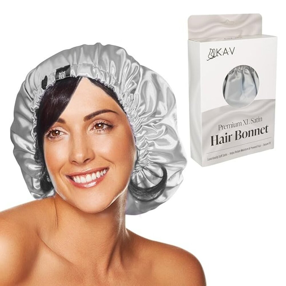 KAV Satin hair Bonnet for all Hair Types (Satin) Bonnets for women - Gray